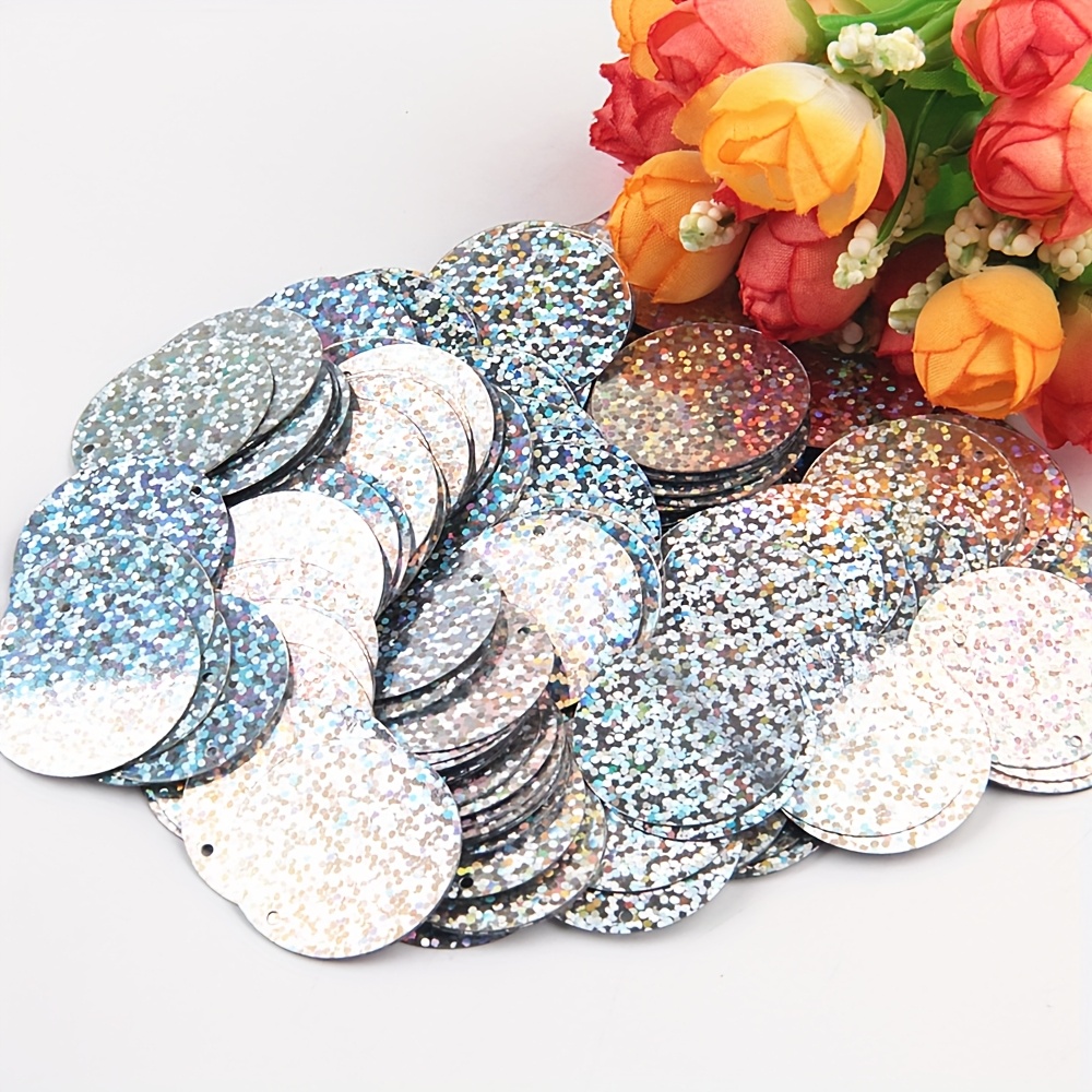Large Sequins Side Drilling PVC Round Loose Sequin Craft
